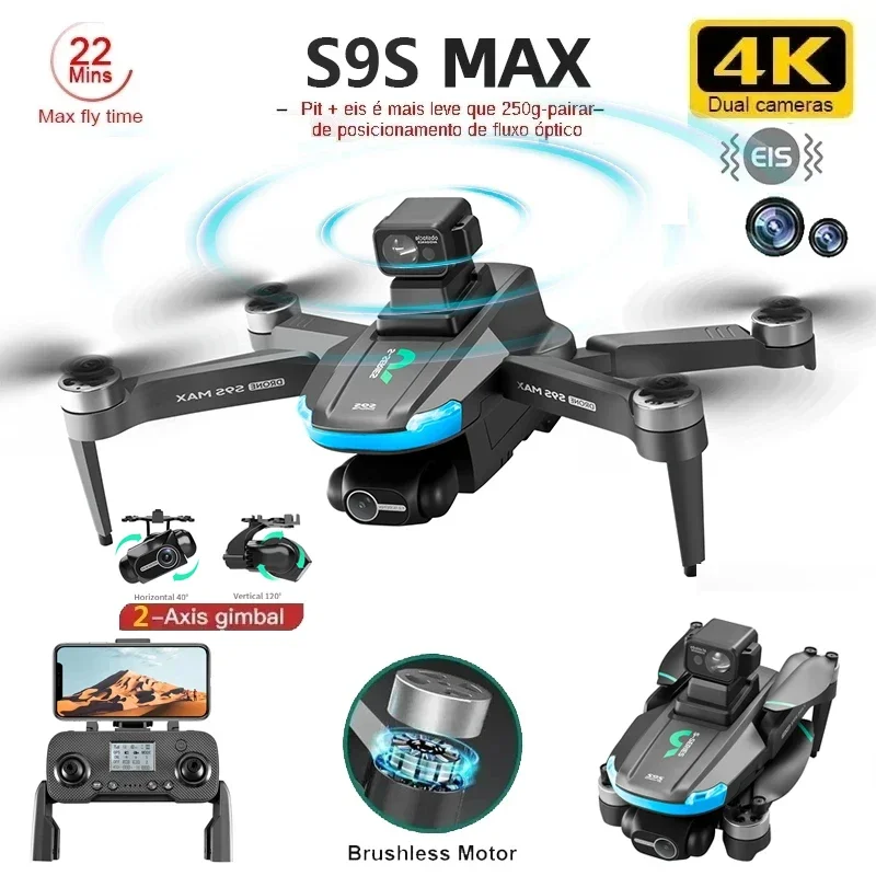 NEW S9S MAX MINI Drone 4K 2-Ax - Drone Gimbal Brushless 评论和价格